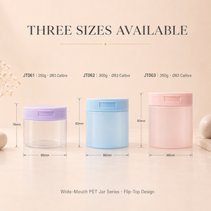 Grand pot en PET à couvercle rabattable pour tampons <span class=keywords><strong>de</strong></span> coton, 250g 300g 350g, col 83, ouverture large 86mm, MOQ 500 pièces, distributeur <span class=keywords><strong>de</strong></span> lingettes en plastique, OEM - Product Image 4