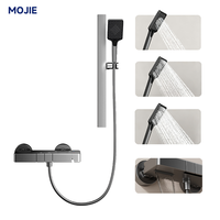 Ensemble de douche encastré avec inverseur de clé de piano jet à main haute pression et valve en aluminium dissimulée
