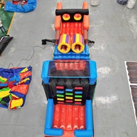 Parcours d'obstacles gonflable commercial, château gonflable avec toboggan, protection UV, ignifuge, imperméable, installation facile, personnalisable