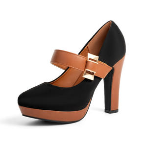 Chaussures à talons bas pour femmes, nouveau style, à bout carré, avec bride de cheville, bout rond, talons plateforme tendance et bout ouvert, vente en gros - Product Image 5