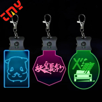 Benutzer definierte Bar Konzert Festival Arbeit ID Visitenkarte Leuchtende Acryl LED blinkt Leuchten Namensschild Abzeichen mit Lanyard