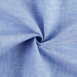 Tissu tissé léger en mélange coton-lin teint en fil bleu clair, écologique, pour vêtements formels et décontractés, et linge de maison pour hommes, femmes et enfants - Product Image 2