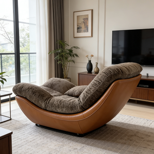 <span class=keywords><strong>Fauteuil</strong></span> de salon en tissu de luxe moderne, <span class=keywords><strong>fauteuil</strong></span> inclinable en tissu moelleux <span class=keywords><strong>pour</strong></span> le salon, meubles de maison - Product Image 5