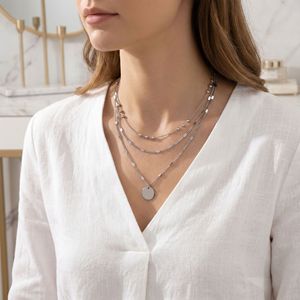 Collana a Tre Strati con Perline per Donne, Catena Minimalista Scintillante per la Clavicola, Gioielli alla Moda - Product Image 4