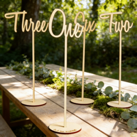 Numéros de table en bois 3D modernes de haute qualité pour les faveurs de mariage, gravure au laser, service personnalisable OEM/ODM