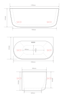 Baignoire autoportante en acrylique de 59 pouces avec drain central, finition écologique à bord fin, pour intérieur, en stock aux États-Unis
