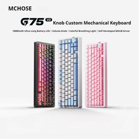 Teclado Recargable MCHOSE G75 V2 con Interruptores Lineales Personalizados, Luz de Fondo Orientada al Sur, Sonido Cremoso para Gamers de Esports y Trabajo