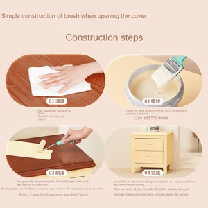Échantillon gratuit Peinture à l'eau pour bois à haute couverture pour la rénovation de meubles Changement de couleur Porte en bois Commode de chevet Liquide pour la maison - Product Image 2