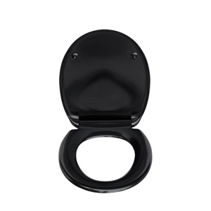 Europe UF Duroplast Housse de siège de toilette noire en forme de <span class=keywords><strong>O</strong></span> avec fermeture en douceur à dégagement rapide - Product Image 5