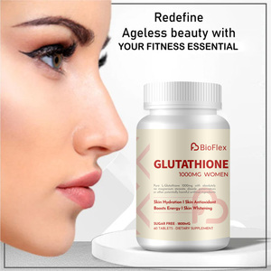 BioFlex Chine <span class=keywords><strong>Comprimés</strong></span> végétaliens hydratants pour la peau, éclaircissants et illuminants, 1800mg NAC Glutathion Collagène et Biotine avec Vitamine C et E - Product Image 2