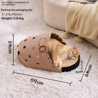 Grand lit-griffoir pour chat en jute, en forme de pantoufle, durable, protection de canapé, pour aiguiser les griffes, fournitures pour animaux de compagnie