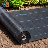 Rouleau de tissu anti-mauvaises herbes tissé perméable, couverture de sol noire pour le contrôle des adventices dans les fermes, jardins, vergers et aménagements paysagers