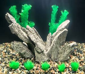 Aquariumdecoratie stroomrots visbak decor harsrots sculptuur ambacht visbak decoraties kunstmatige groene drakensteen - Product Image 5