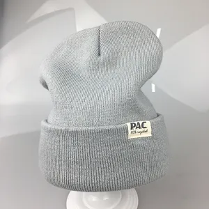 Thời Trang Toques Tùy Chỉnh 3D Thêu Logo Beanie Liền Mạch Mùa Đông Hat Dệt Kim Beanie Hat