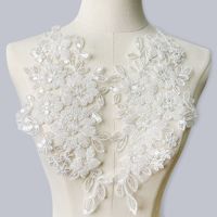 Applique en dentelle brodée florale 3D à sequins pour la décoration de robes de mariée, motif en dentelle fait main pour robes et costumes DIY