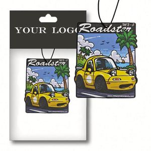 Diffuseurs de parfum en papier pour voiture, senteurs variées, vente en gros, cadeaux promotionnels, logo personnalisé, diffuseur suspendu - Product Image 1