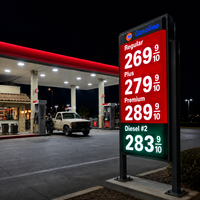 Panneau publicitaire LED personnalisé pour station-service extérieure, totem d'affichage des prix du carburant pour l'image de marque des stations-service