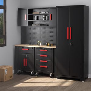 Armoire de rangement d'outils modulaire en acier Richwinner Factory, disponible en OEM, armoire d'<span class=keywords><strong>atelier</strong></span>, garage, tiroirs, étagères réglables, garantie 3 ans - Product Image 2