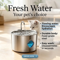 Fontaine à eau automatique pour animaux domestiques en acier inoxydable de 3,2 L, silencieuse, avec circulation d'eau, possibilité de personnaliser le logo pour chats et chiens