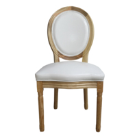 Chaise Louis en bois massif de vente chaude pour les hôtels, les mariages et les fêtes avec dossier ovale empilable pour les événements