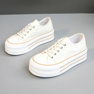 Mocasines Gruesos para Mujer, Primavera 2026, Directo de Fábrica, Antideslizantes, Cómodos, con Plataforma, Casuales, de Lona Blanca - Product Image 4