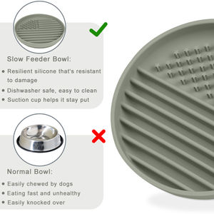Juego de alimentación para mascotas más vendidos, cuenco para perros de alimentador lento y juego de alfombrillas de <span class=keywords><strong>comida</strong></span> para mascotas de silicona, alfombrillas antideslizantes impermeables para Alimentación de Mascotas con labios altos - Product Image 4