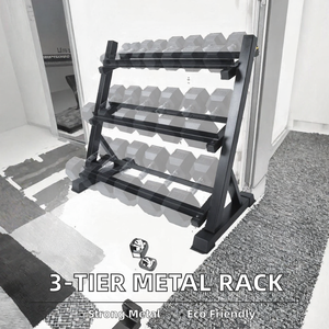 Support de rangement pour haltères en métal à 3 niveaux, robuste, pour la maison et les salles de sport commerciales - Product Image 2