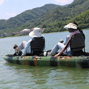 Kayak à moteur 4,2 m (14 pieds) pour 2 personnes avec propulseur, double siège, moteur, aileron, canoë, bateau de pêche, kajak motorisé en PE - Product Image 6