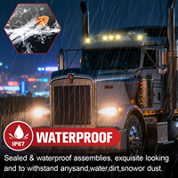 Feux de gabarit torpille 8 LED avec lentille ambre et boîtier en plastique chromé, feux supérieurs pour Peterbilt, Freightliner, semi-remorques