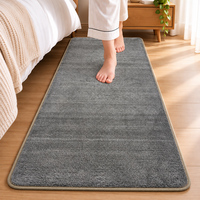 Tapis de chevet en polaire corail cationique, doux et moelleux, antidérapant, pour chambre à coucher, couleur unie, taille personnalisée, textiles OEM
