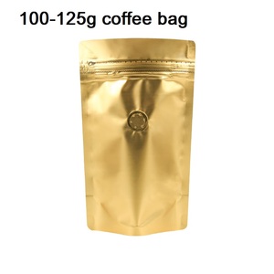 Pochette à café personnalisable, pochette de doding dorée avec fermeture éclair, sachet debout - Product Image 2