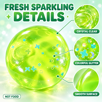 Balle anti-stress artisanale souple à paillettes vertes brillantes Vaseline Sequins
