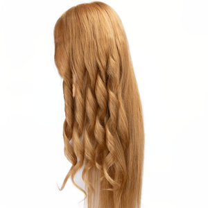 Cabeza de entrenamiento de maniquí femenino de pelo Real 85% de 60 cm de largo, cabeza de maniquí para peluqueros y peinados - Product Image 3