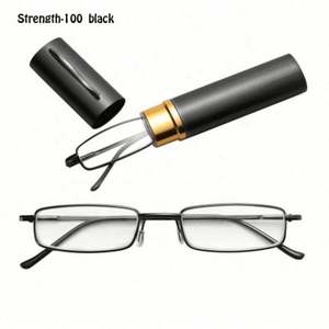 Gafas de Lectura Plegables de Resina con Marco de Acero Inoxidable 2019 en Oferta +1.25 1.75 4.00, Gafas de Presbicia con Estuche de Tubo - Product Image 5