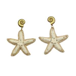 Pendientes de Moda con Forma de Estrella de Mar, Chapado en Oro PVD, Acero Inoxidable 316L, Sostenibles y Resistentes - Product Image 1