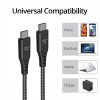 Kabel SYONG USB 3.1 Gen 2 10Gbps 20V/5A 100W Silikon Tipe C Male ke Tipe-C Male USB-C Power Delivery Fast Charger PD 5A