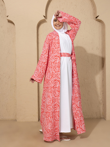 Vêtements pour femmes Vente chaude Broderie Abaya Hijab Robe musulmane Kimono Eid Manches longues Ample Arabe Dubaï Ensemble Abaya - Product Image 4