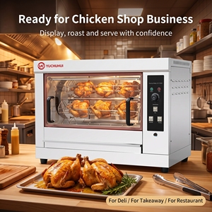 Four à rôtir électrique commercial pour poulet, en acier inoxydable, machine à griller le poulet rotative pour restaurants et supermarchés - Product Image 4