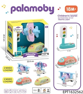 Ensemble de jouets éducatifs multifonctionnels avec <span class=keywords><strong>avion</strong></span> et véhicules transformables à feux de circulation, jouets de circulation à inertie/à rétrofriction pour enfants - Product Image 5