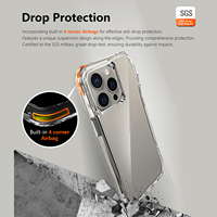 Pour Phone 16 Pro Max Étui transparent 2-en-1 TPU+PC Anti-chute Haute qualité Support invisible Étui en TPU Bayer avec aimant