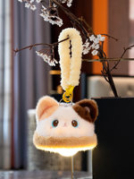 Lampe de chevet personnalisée mignonne en forme de chat, abat-jour en peluche petit ours, petite lampe suspendue en coton PP pour les lits d'enfants et les dortoirs universitaires