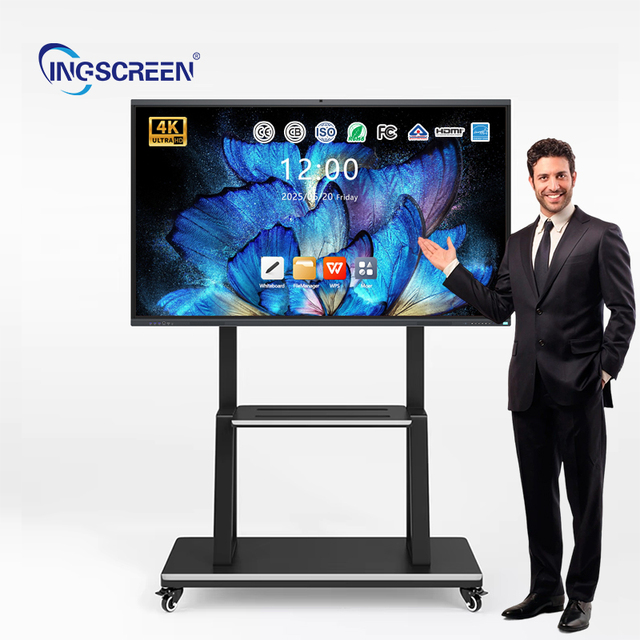 Custom 55 65 75 85 86 98 110 Inch Interactive Whiteboard Education Smart Board 4K Resolution 20 Touch Points DLED Light Source