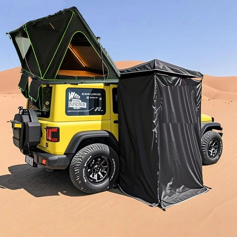 Tente de douche avec housse, extérieur kaki et intérieur noir