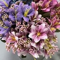 Fleur artificielle en soie réaliste, petite fleur de lys 3D, 6 tiges, 18 têtes, pour mariage, accessoires de photographie, décoration de maison et de bureau