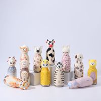 Bouteille d'eau mignonne 3D pour enfants, 16 oz (316 ml), en acier inoxydable à double paroi, avec tête d'animal détachable et paille, idéale pour l'école et les voyages