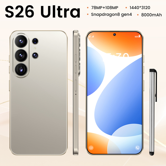 S26 ULTRA 5G Decacore CPU 108MP Rear Camera HD Screen Smartphone French Spanish English Cheap Tecno Mobile Phone Online Retailer