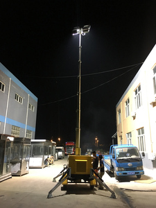 Tour d'éclairage mobile hydraulique diesel LED IP65 de 9 m avec générateur diesel portable sur remorque pour chantier routier extérieur - Product Image 5