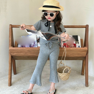 Vente en gros de tenues pour filles 2023, ensembles de vêtements solides pour filles de 2 à 14 ans - Product Image 1