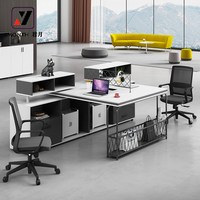 Meubles de bureau modulaires Bureau de bureau moderne Style simple Poste de travail pour salle du personnel Table de bureau Disposition multiple Personnalisé