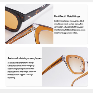 Vintage Thick Acetate Square <b>Sunglasses</b> Unisex <b>Gradient</b> Lens UV400 Protection Retro Fashion Sun Glasses Custom Logo - Product Image 6